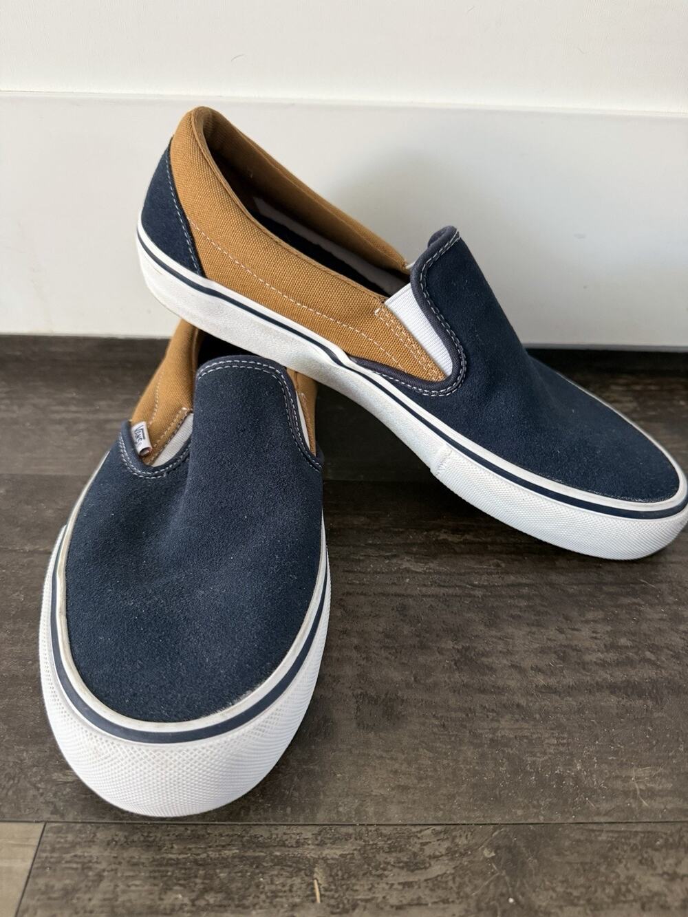 Vans Slip-On Pro UltraCush Navy Brown Men’s Size 11 Suede Skate Shoes